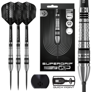 Harrows Supergrip QP Darts - Steel Tip - 90% Tungsten - Bomb - 23g