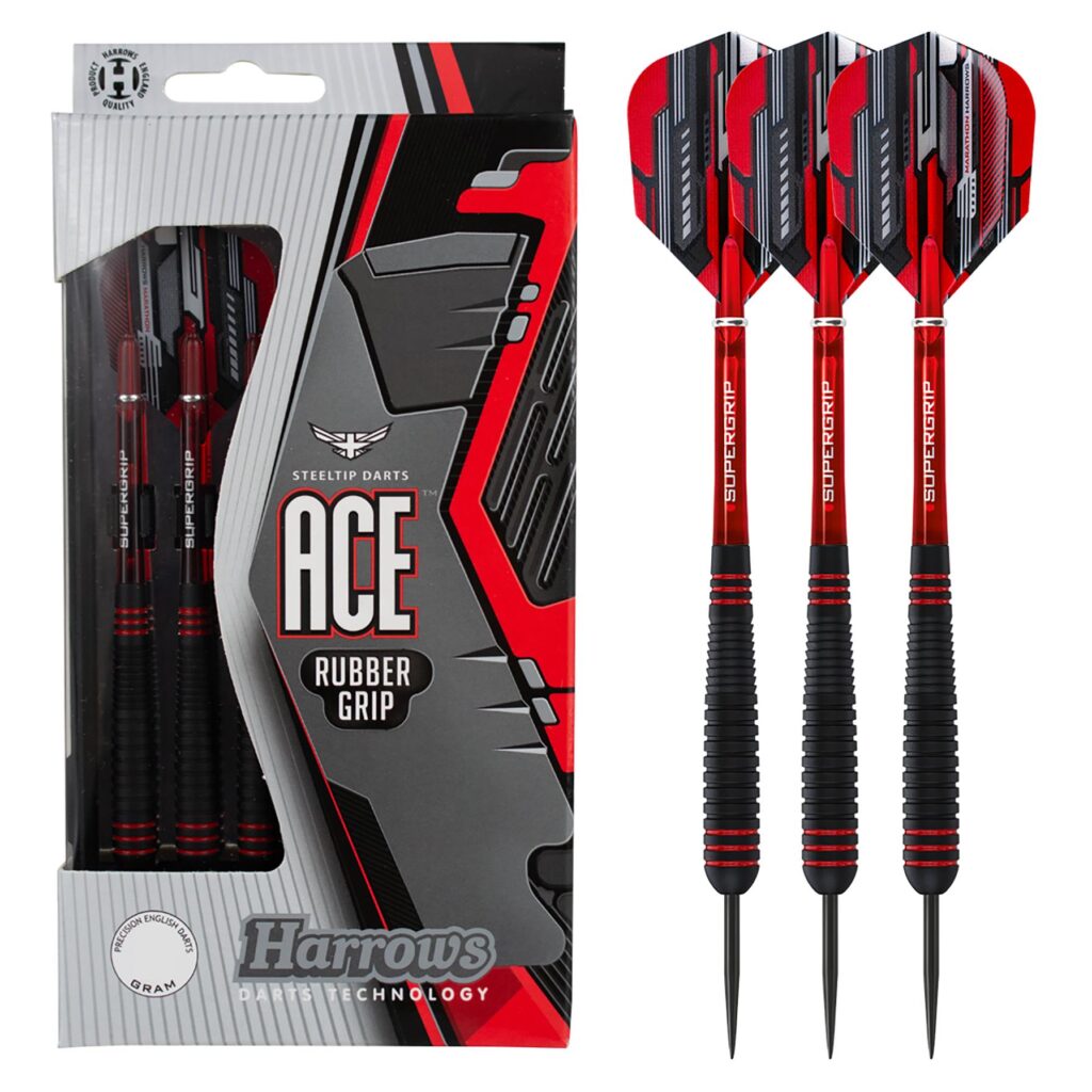 Harrows Ace Rubber Grip Steel Tip Darts