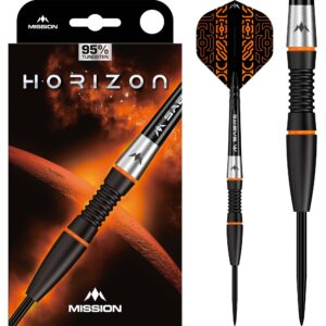 Mission Horizon Darts - Steel Tip - 95% Tungsten - Black PVD & Orange - 24g