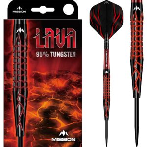 Mission Lava Darts - Steel Tip - 95% Tungsten - Black & Red Electro - 22g