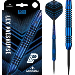 Mission Lex Paeshuyse Darts - Steel Tip - 90% Tungsten - Blue & Black - 22g