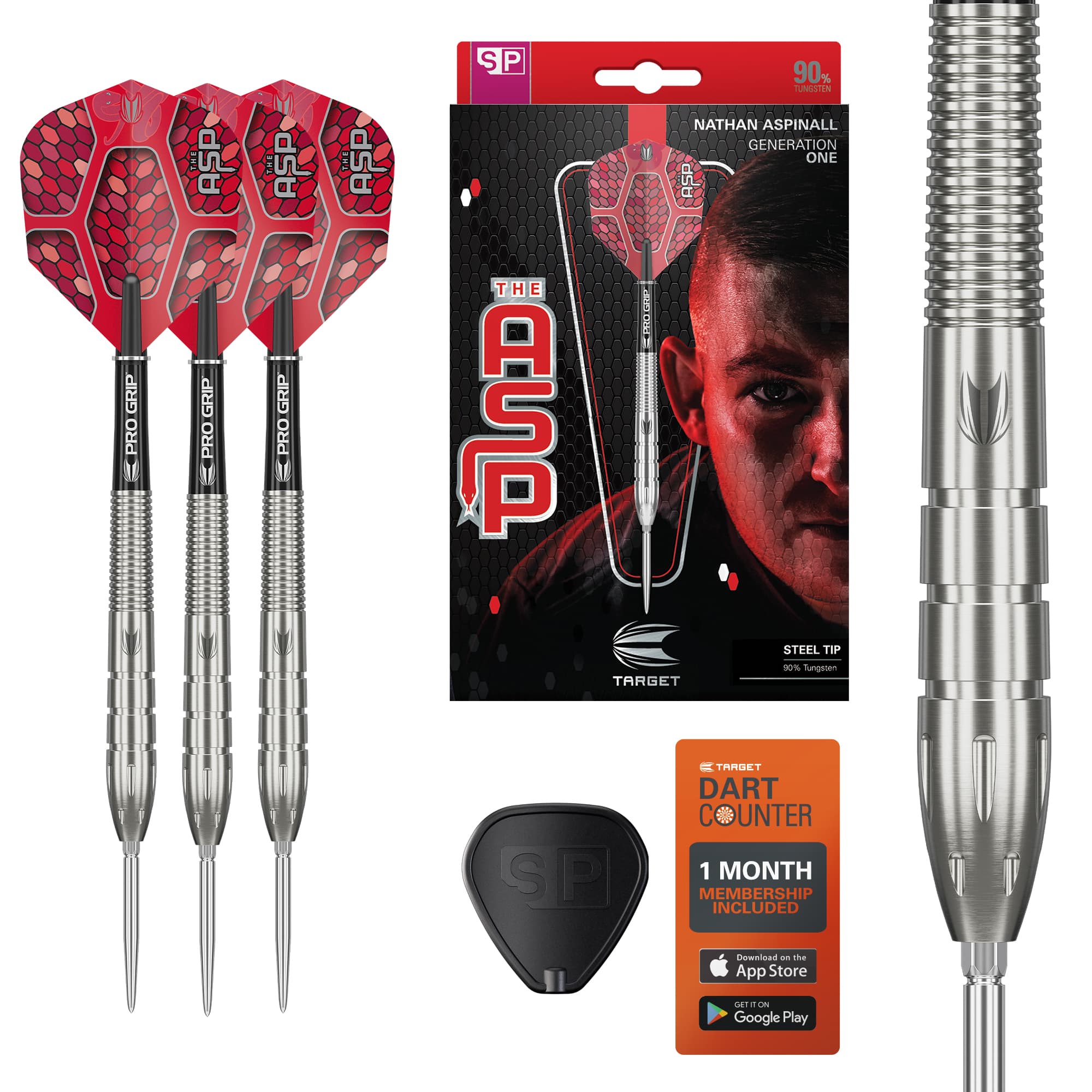Target Nathan Aspinall Darts - Steel Tip - 90% Tungsten - G1 - 22g