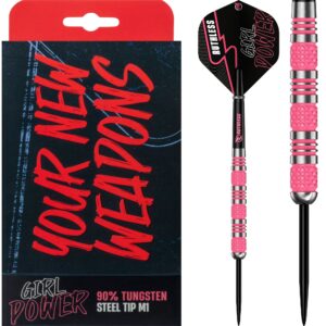 Ruthless Girl Power Darts - 90% Steel Tip Tungsten - Knurled - Pink - 24g